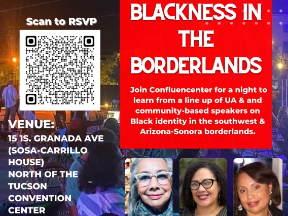 Flyer with information regarding Amplifying Blackness in the Borderlands event
