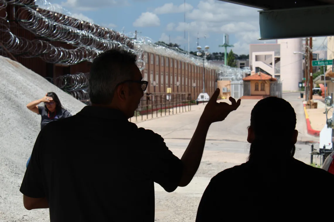 Dr. Duran and Friend discussing the Border