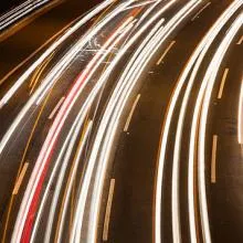 picture of long exposure car lights so the look like streams of light